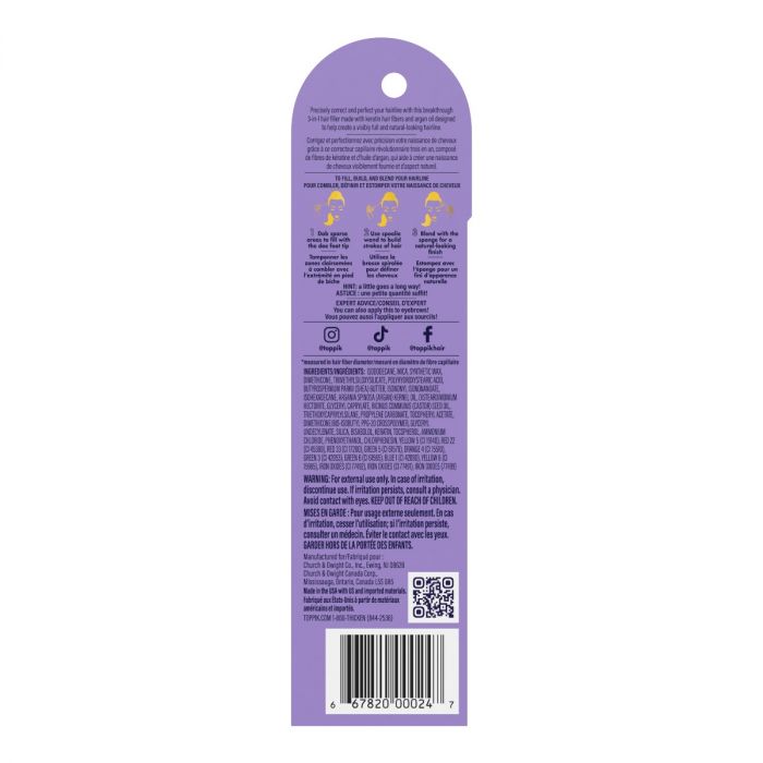 Back of Toppik Fill Me In Hairline Filler Box