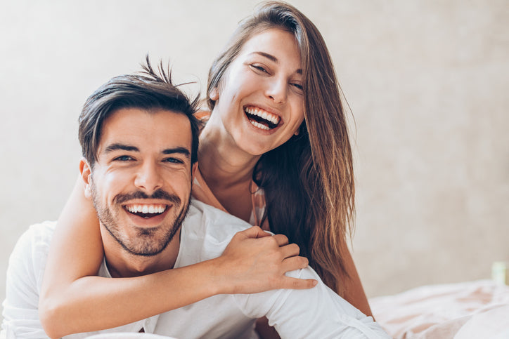 Smiling man and woman