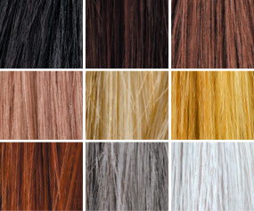 9 different color of hair 