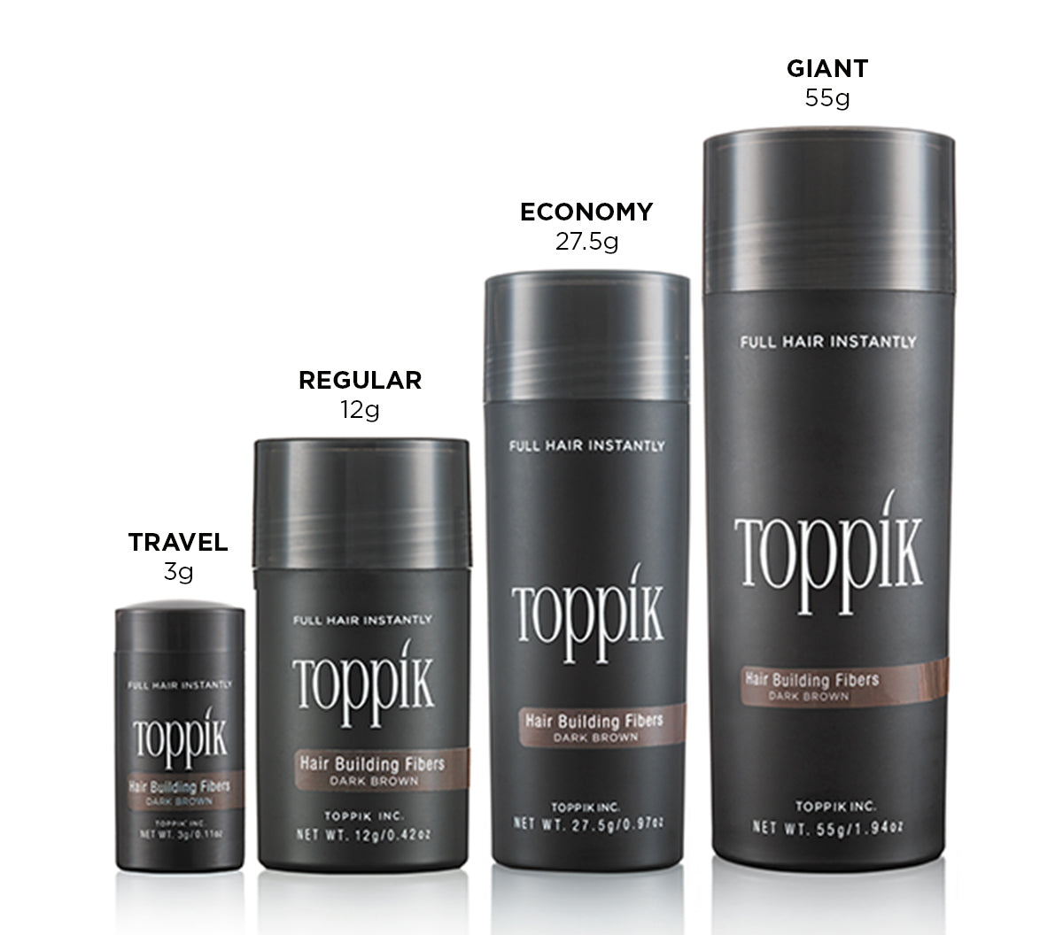 Toppik Hair Building Fibers in Dark Brown, Multi-Size Bottle