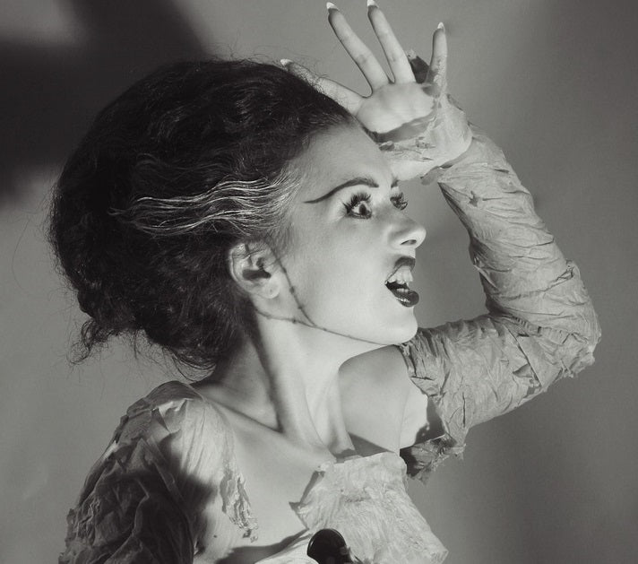 spooky black white costume bride frankenstein halloween hairstyles toppik hair blog