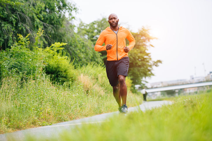 man with thick beard exercising