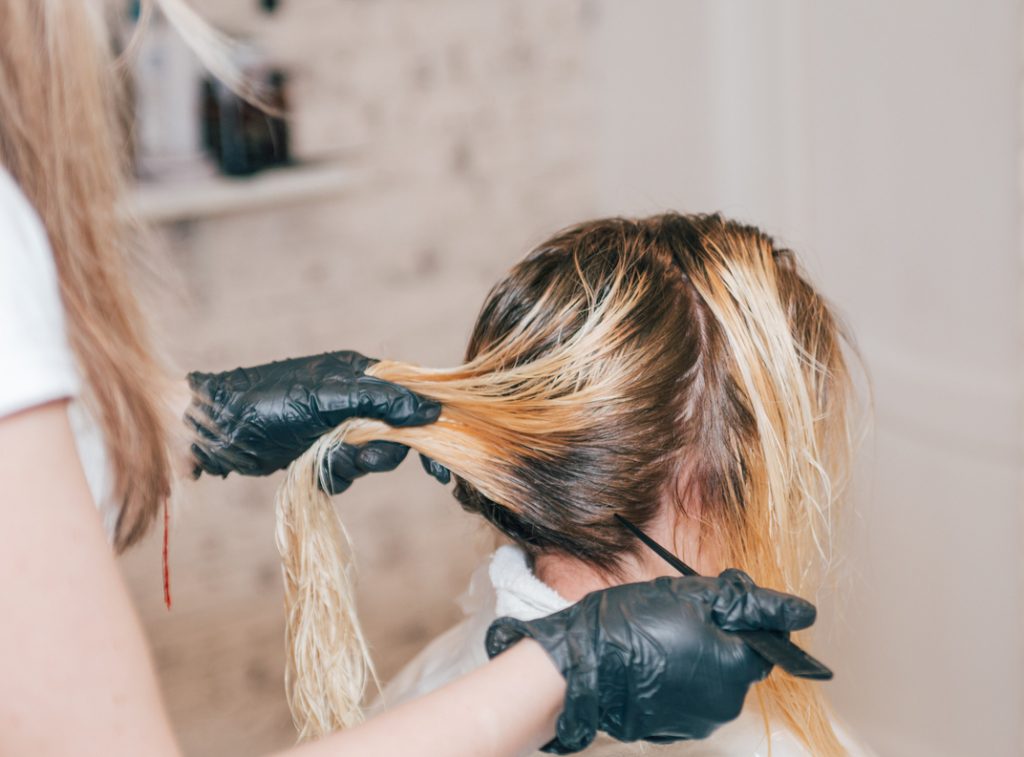 Professional hairdresser dyeing hair avoiding bleach damaged hair toppik hair blog