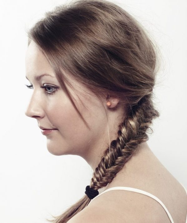 side braid woman white background shoulder length hair styles for fine hair toppik hair blog