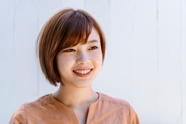 asymmetrical bob with bangs
