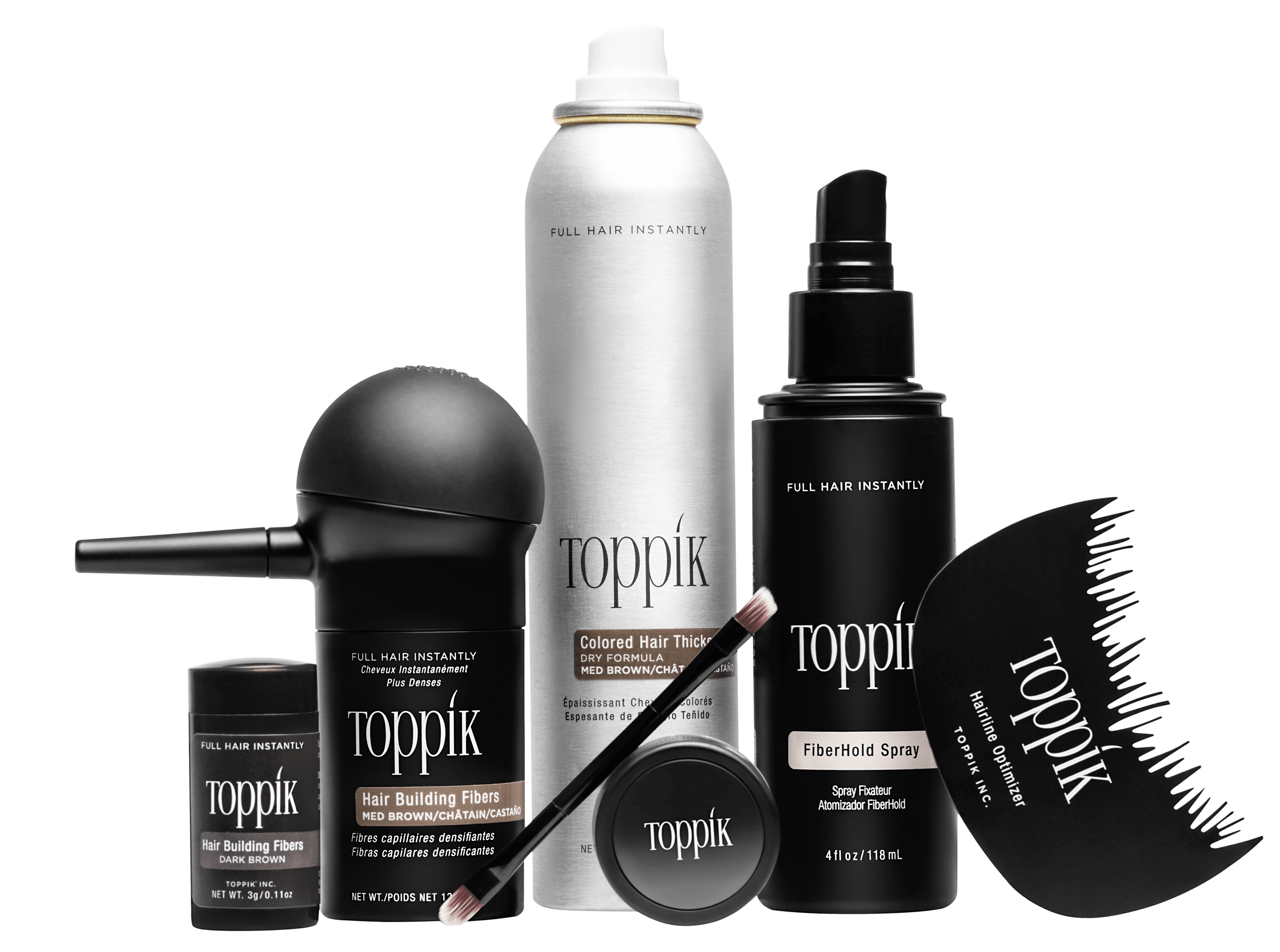 full collection of toppik hair thinning products
